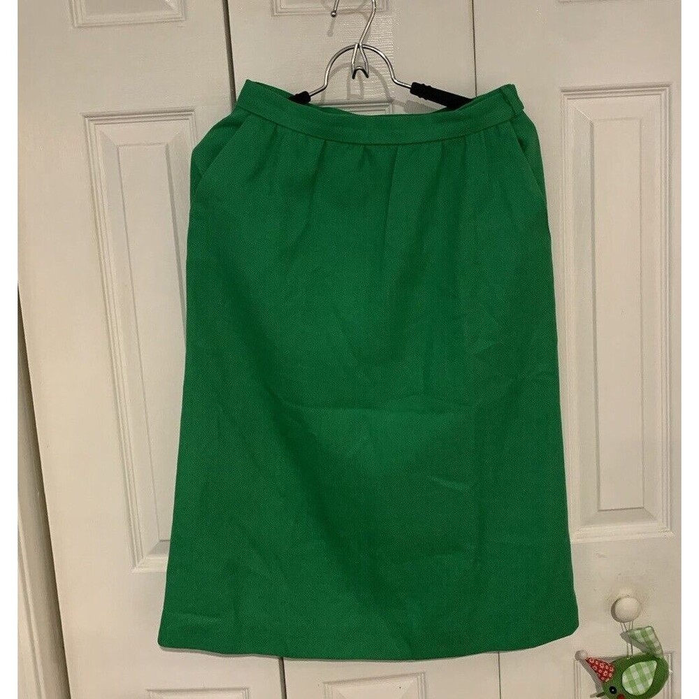 JH Collectibles Vintage Kelly Green Straight Lined Skirt Sz 12 READ